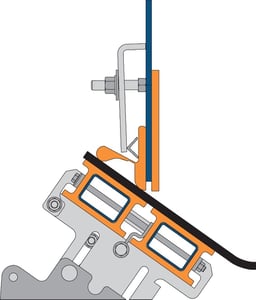 Conveyor skirting contains the air that accompanies the material load